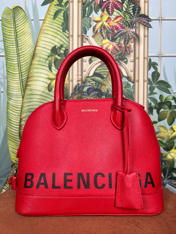 Balenciaga Ville top rouge coquelicot small handbag