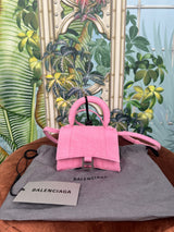 Balenciaga Hourglass pink denim mini limited edition bag