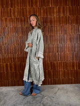 Amca cotton kaftan corallium green