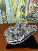 Chanel dad sandals silver