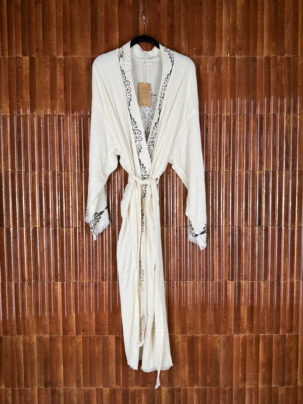 Amca linen mix kaftan Hestia black