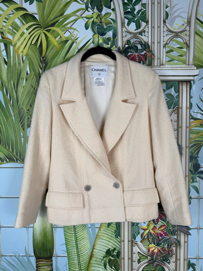 Chanel vintage cream tweed blazer