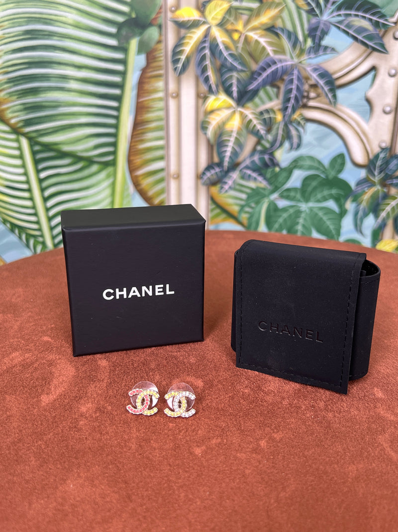 Chanel CC earrings multicolor