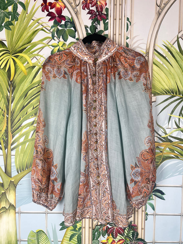 Zimmermann blouse turquoise