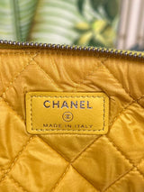 Chanel timeless yellow quilted cutch