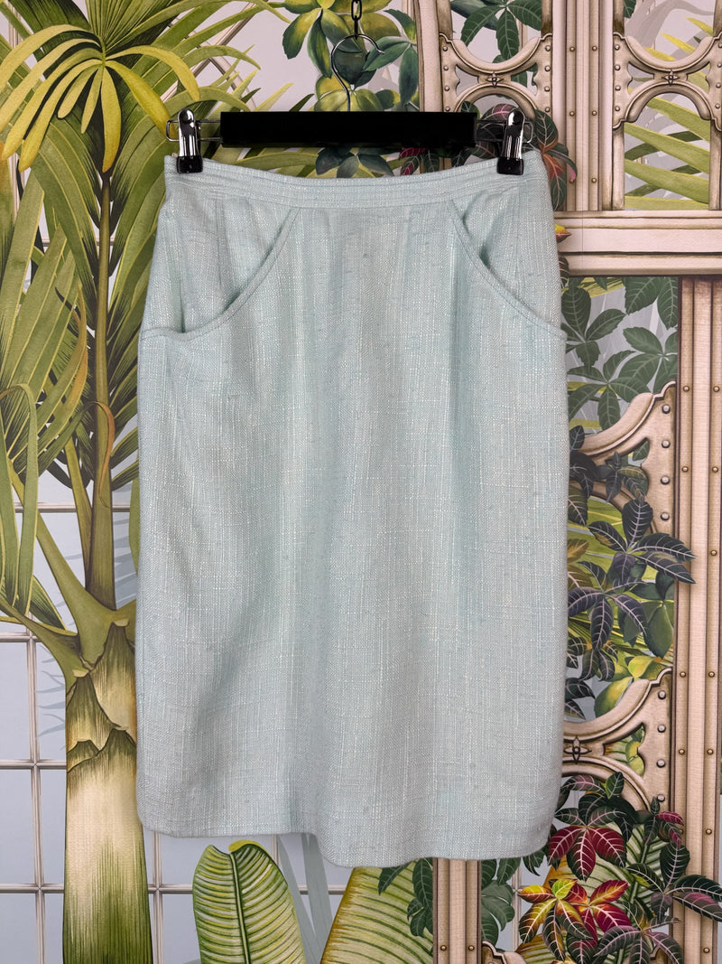 Chanel Vintage Tweed Set Light Blue