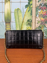 Chanel East West Chocolate bar flap bag black