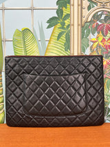 Chanel timeless clutch black caviar leather