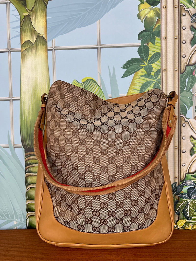 Gucci GG supreme 2Way hobo bag bamboo