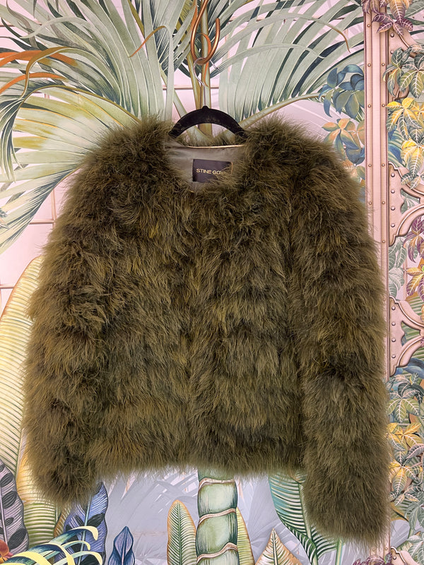 Stine Goya feather jacket green