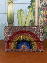 Anya Hindmarch Valorie Rainbow Glitter Clutch