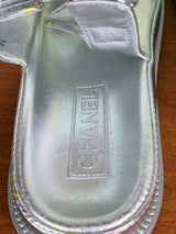 Chanel dad sandals silver