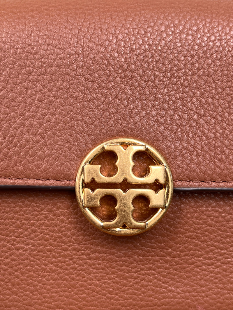 Tory burch Chelsea small brown leather bag