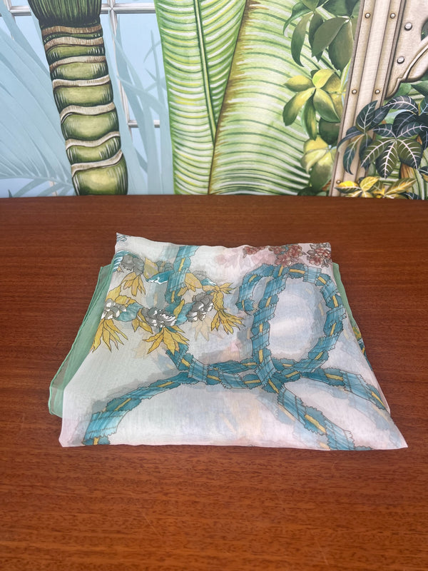 Hermès scarf green/blue