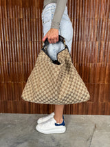 Gucci Monocram Horsebit Guccissima Canvas Hobo Bag