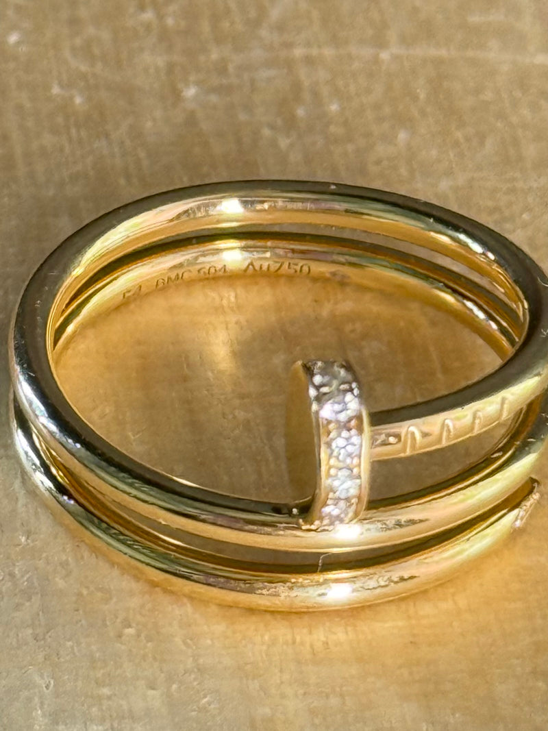 Cartier Juste un Clou ring, Double, diamonds yellow gold