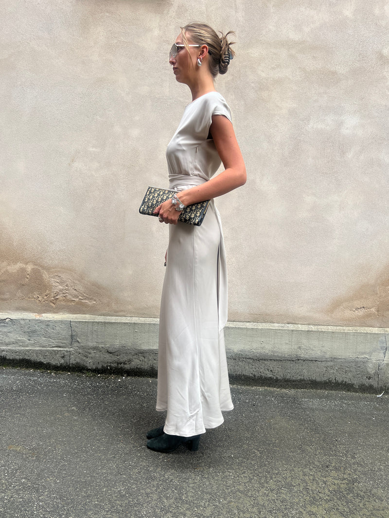 greta maxi dress beige GRETA HALTER MAXI DRESS ECRU