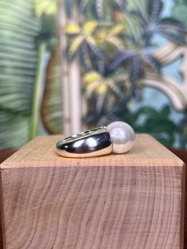 Thomas sabo silver large white pearl ring