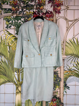 Chanel Vintage Tweed Set Light Blue