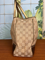 Gucci princy canvas tote gold