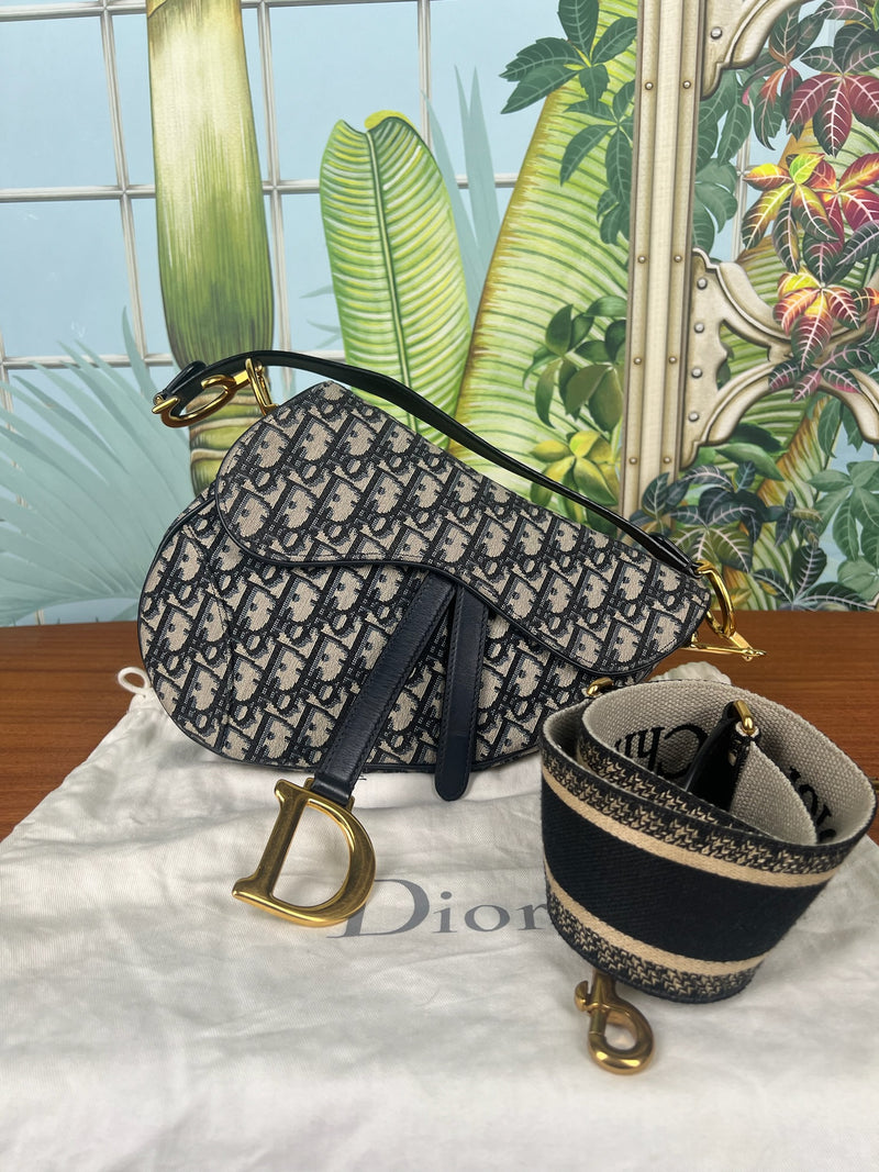 Christian Dior saddle bag blue
