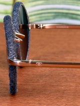 Chanel round Sunglasses blue denim