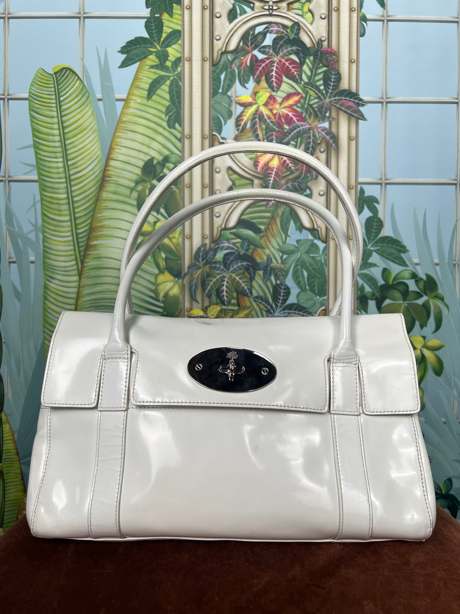 Mulberry Bayswater white small patent leather – A Piece Lux
