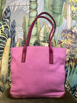 Prada pink knit tote