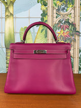 Hermès Kelly 32 Epsom Leather Retourne Tosca Candy with Palladium Hardware