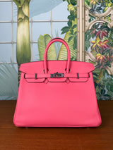 Hermès Birkin 25 retourne rose azalee swift leather palladium hardware