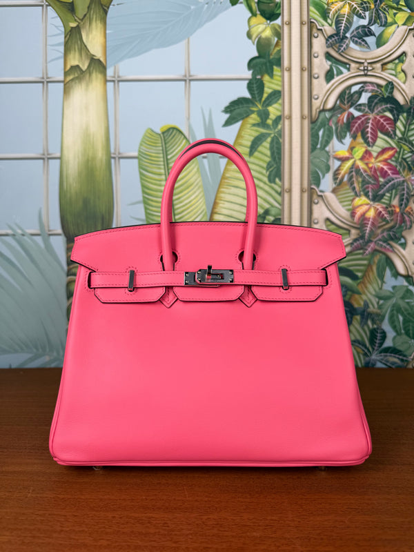 Hermès Birkin 25 retourne rose azalee swift leather palladium hardware