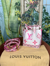 Louis Vuitton monogram watercolor Giant by the pool nano noe bucket bag