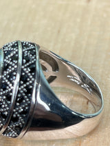 Thomas sabo sterling silver blackened onyx zirconia ring