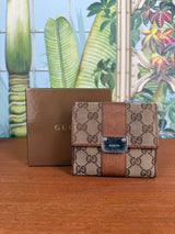 Gucci GG canvas brown vintage wallet
