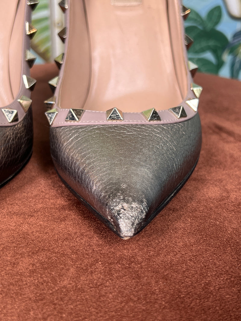 Valentino Shoes Valentino Heels Grey Valentino Garavani Metallic