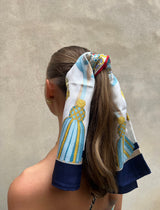 Hermés scarf blue, white