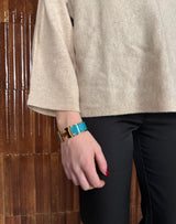 Hermès Clic Clac H Bracelet Bleu canard, gold