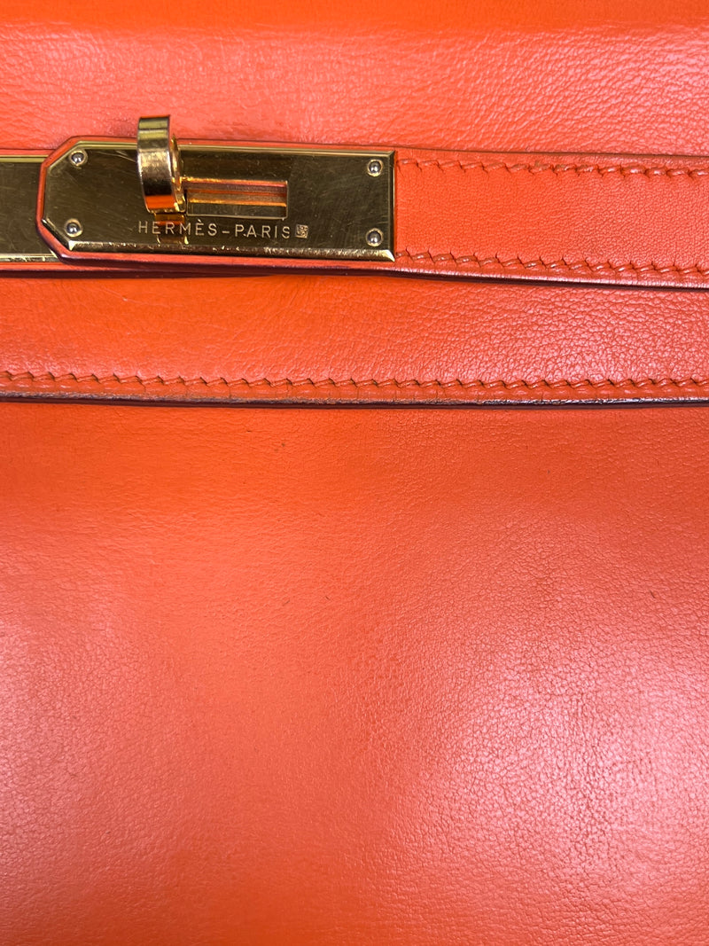 Hermés vintage Kelly 28 retourne orange