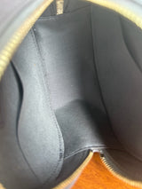 Chanel round quilted caviar leather bag grey