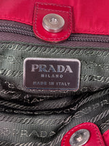 Prada vintage red tessuto shoulder bag