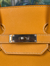 Hermés Birkin 35 Bag Yellow Jaune D'Or Candy Limited Edition Epsom Permabrass