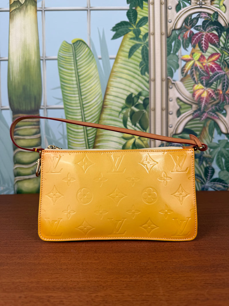 Louis Vuitton monogram vernis Lexington accessory pouch bag yellow