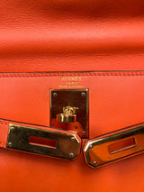 Hermés vintage Kelly 28 retourne orange