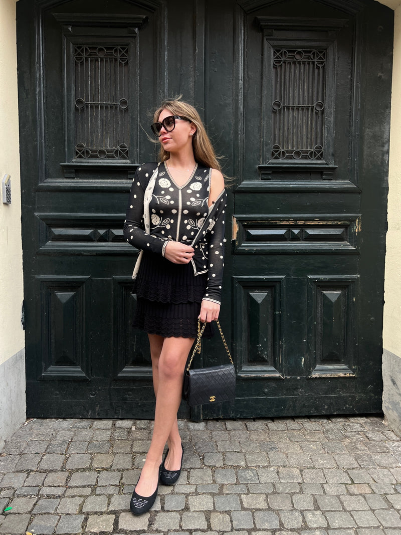 Dress Chanel Style Cardigans Chanel Cardigan Knitted Set Black And