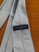 Louis Vuitton tie grey with pink blue logo