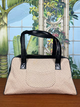 Black and White Chanel vintage cc boston bag