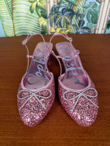 Sophia Webster Pirouette ballet low slingback baby pink/glitter