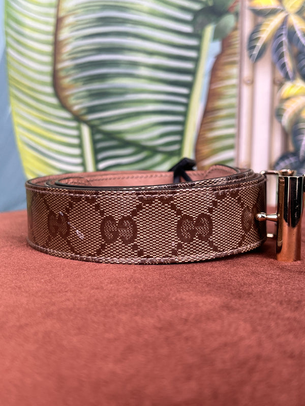 Gucci Monogram belt with bow