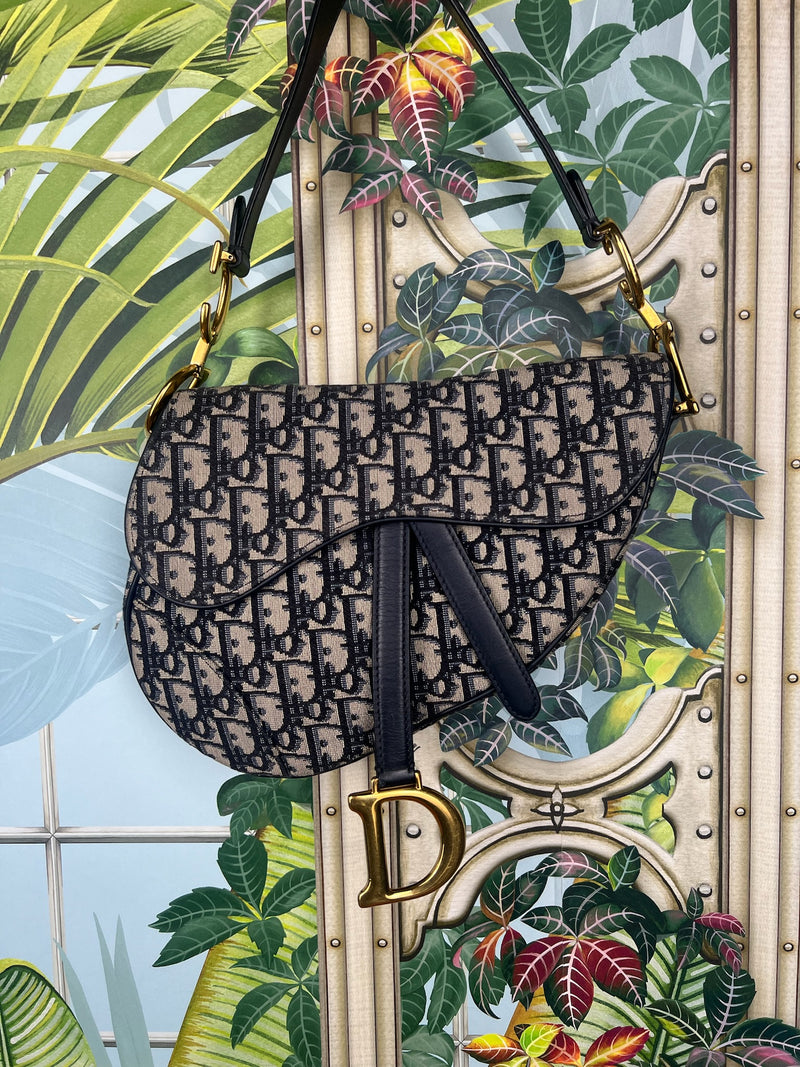 Christian Dior saddle bag blue