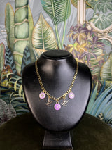 Repurposed Lv purple charm necklace